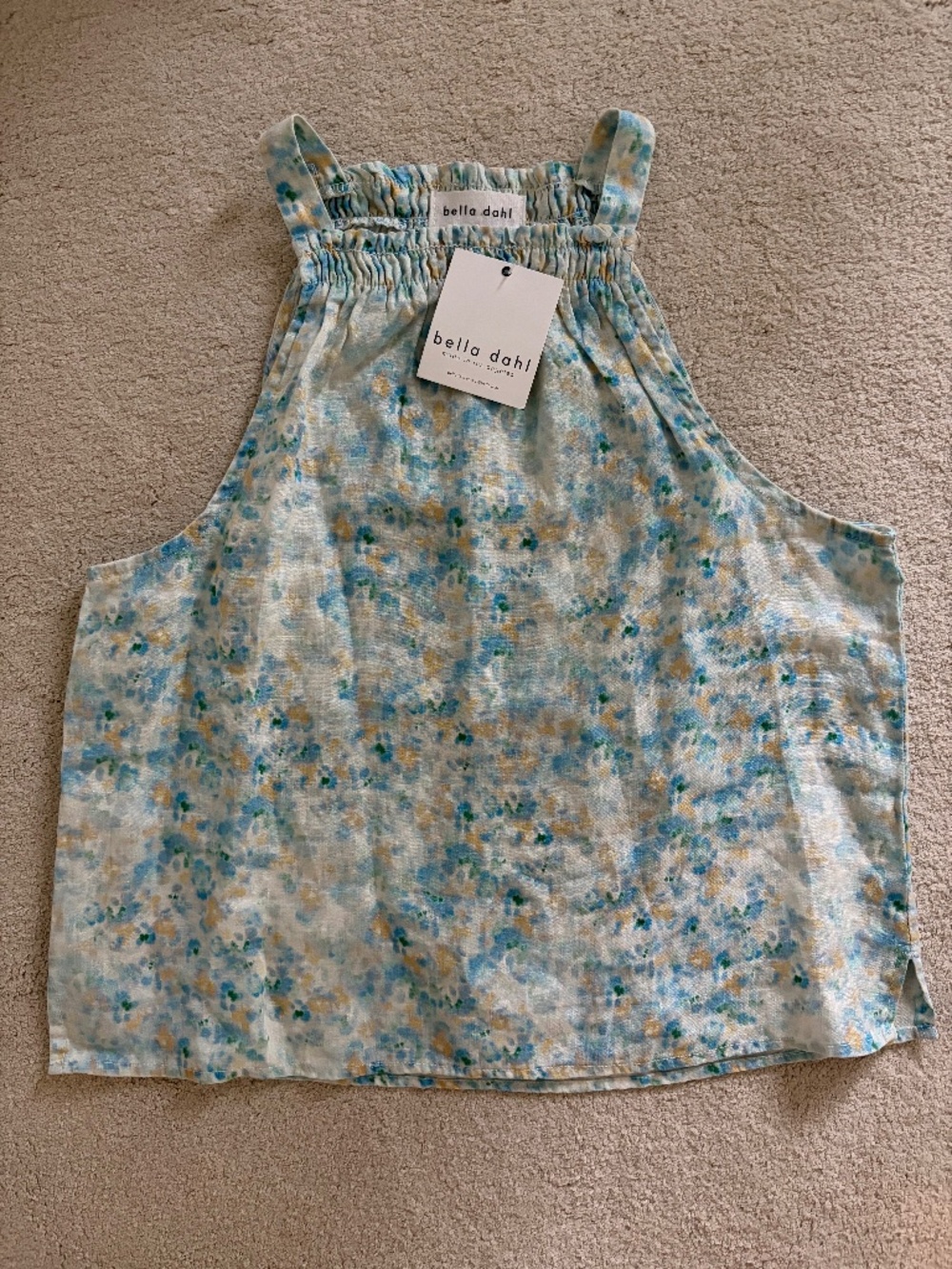 Bella Dahl XS linen top NEW WITH TAG